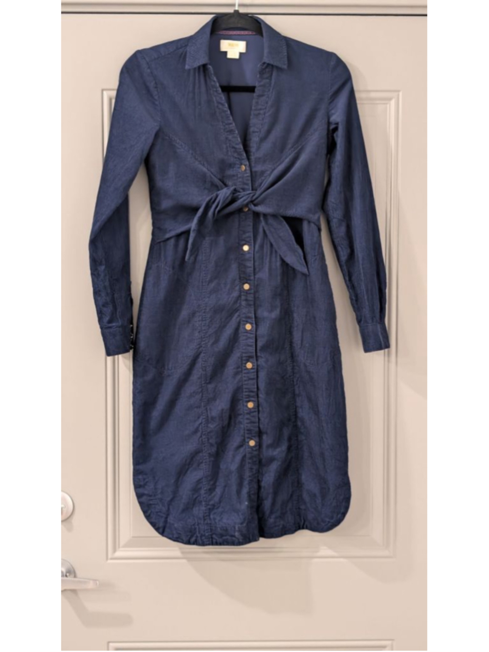 Women's Maeve by Anthropologie Navy Corduroy Long Sleeve Dress Size 0